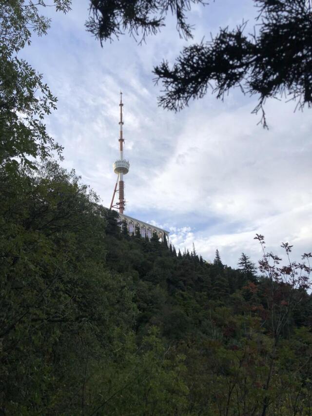 View of the tower on the way up the stairs...